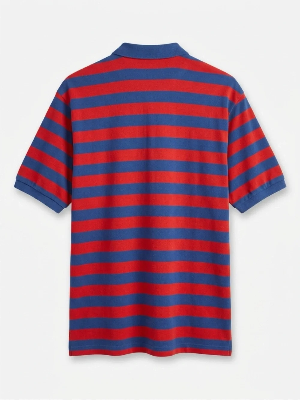 Vintage Polo by Ralph Lauren Men's Blue & Red Striped Polo Shirt